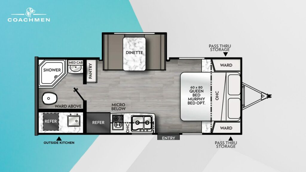 Floorplan of the Coachmen Apex Nano 203RBK