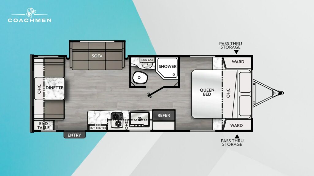 Floorplan of the Coachmen Apex Nano 213RDS