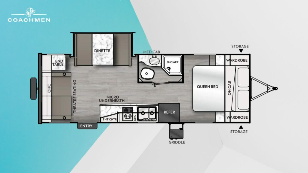 Floorplan of the Coachmen Apex Nano 221RLS