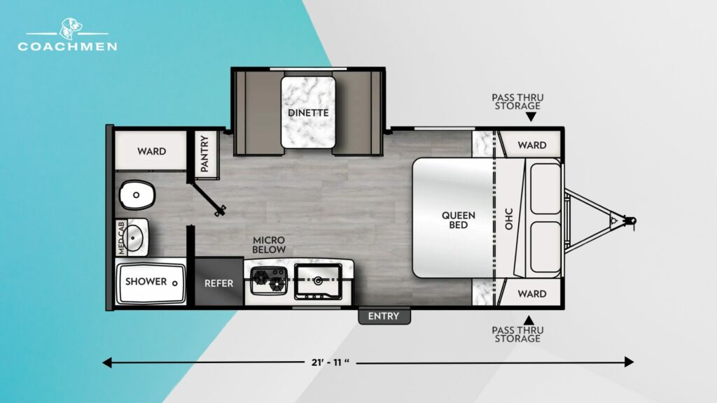 Floorplan of the Coachmen Apex Nano 191RBS