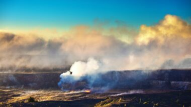 Bubbling Crater at Hawaii Volcanoes National Park, Big Island, Hawaii