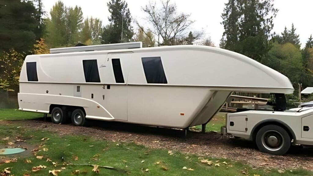 An angled view of the LaMarr Stiletto RV. 