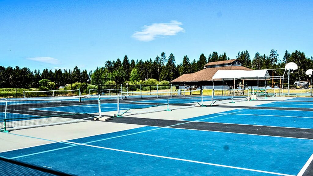 The Pickleball Court at Sunriver Thousand Trails Campground in Bend, Oregon. 