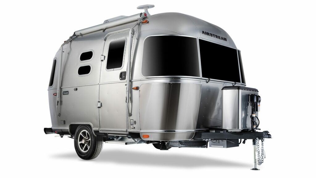 The Airstream Caravel16 travel trailer exterior.