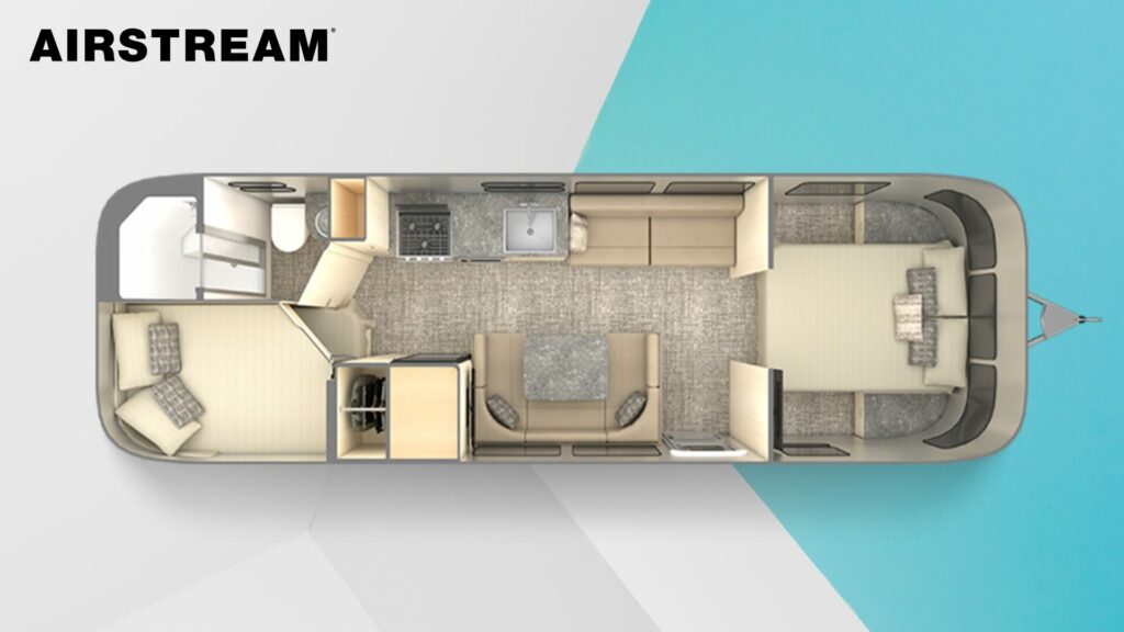 The Airstream Flying Cloud 30FB Bunk floorplan. 