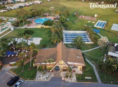 Aerial view of the Thousand Trails Miami Everglades RV Park.