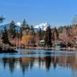 Deschutes River and Drake Park in Bend, OR in the Winter.